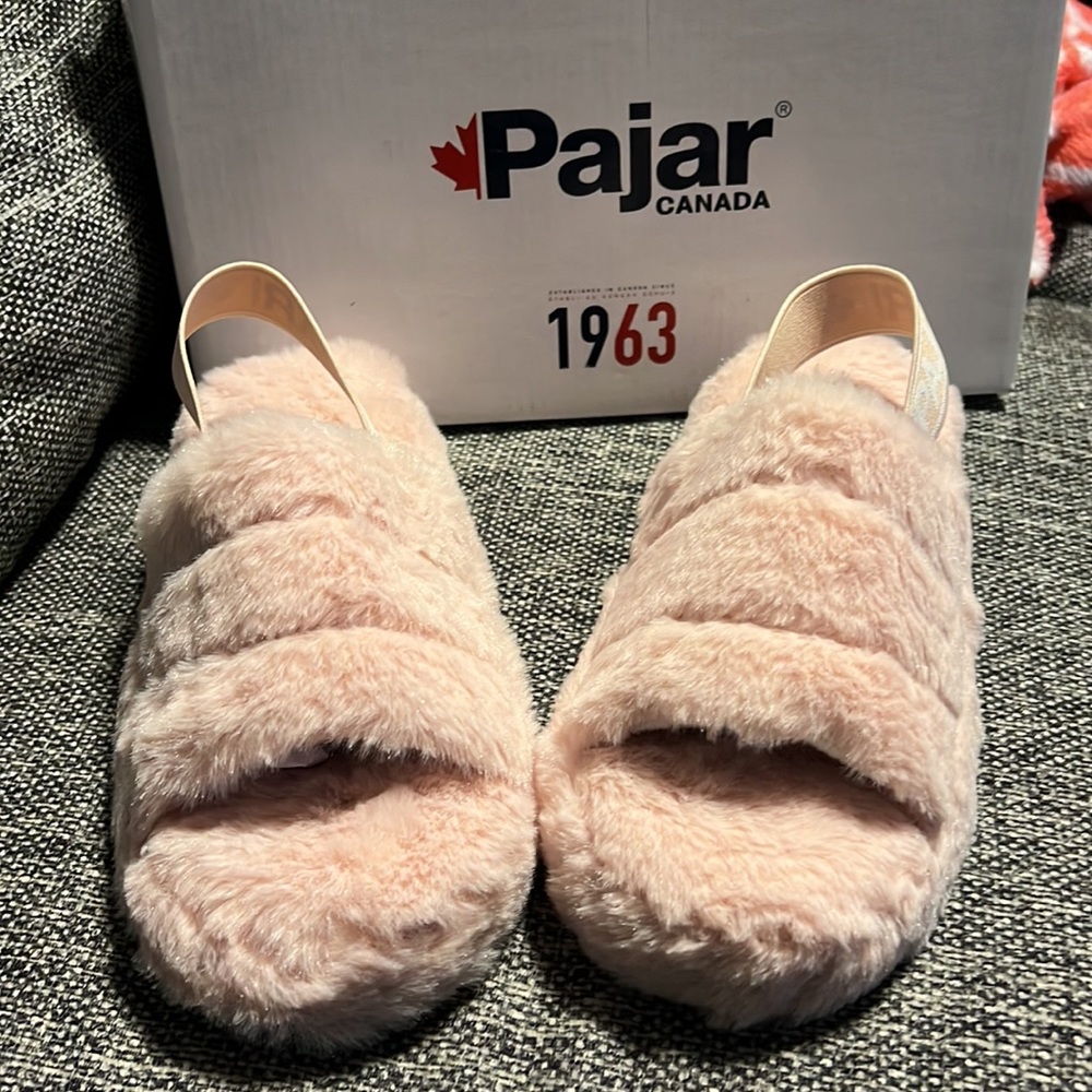 NWT Pajar Shania Faux Fur Slingback Slippers